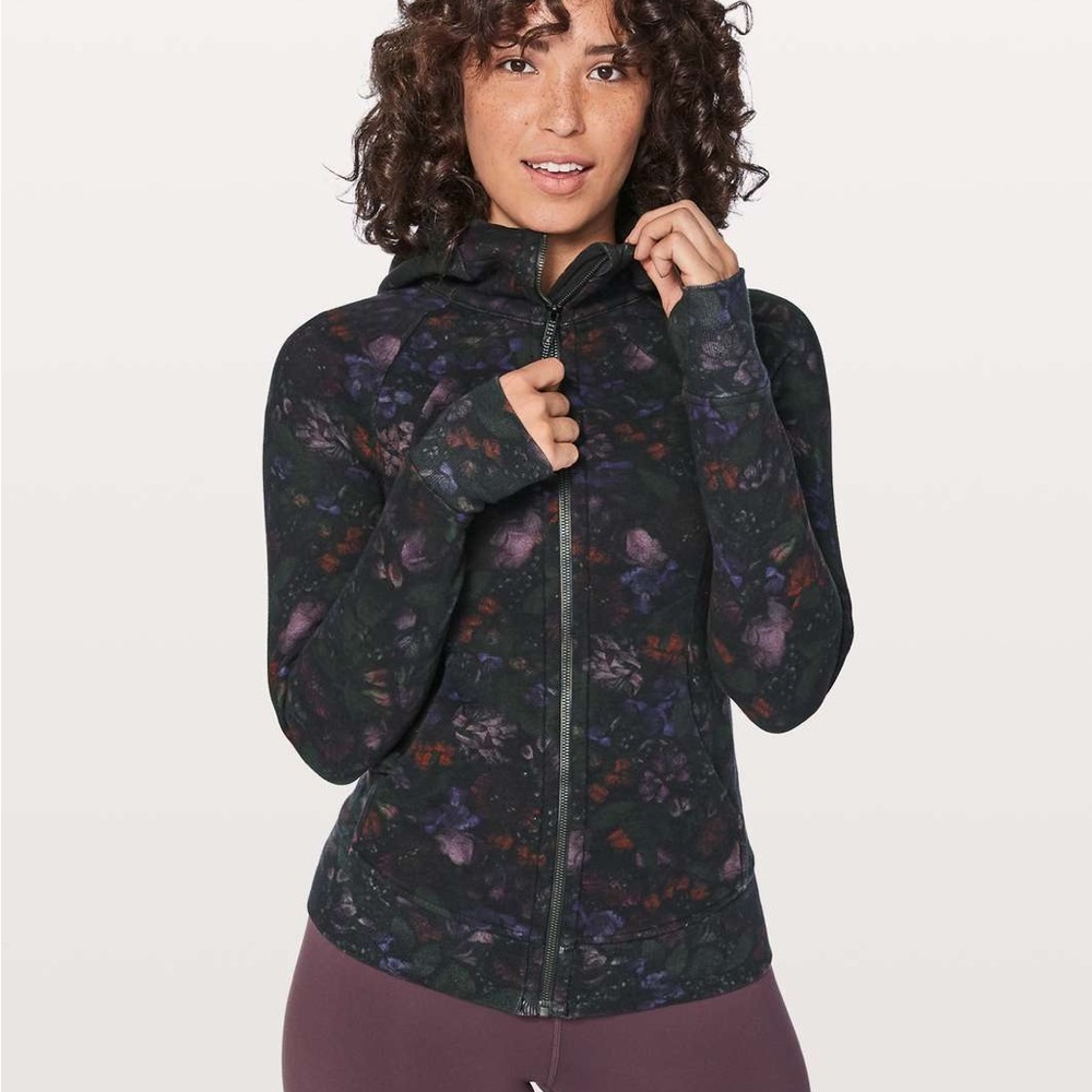LuLuLemon Purple floral Scuba Hoodie